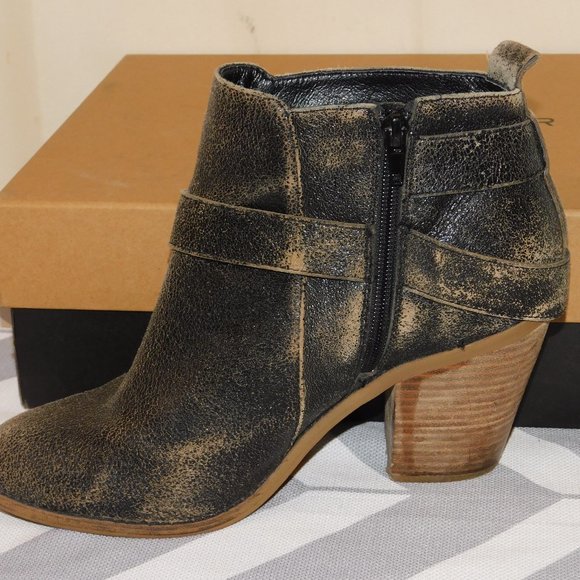 Kelsi Dagger Brooklyn Distressed Leather Ankle Boots Size 9M - Picture 12 of 15